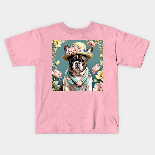 French Bulldog in a Hat Kids T-Shirt by Jasmine Fleur